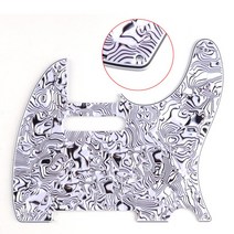 TL Pickguard 3Ply 단일 코일 픽업 홀 8 나사 스타일 일렉트릭 기타 용 구멍 스크랩 플레이트 멀티 컬러, [08] White Black Shell