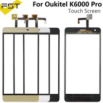 터치패널 OUKITEL K6000 Pro 터치 스크린 유리 패널 5.5 인치 센서 렌즈 도구 접착제, White with Tools