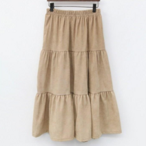 NewCare여성 골덴 치마 캉캉 롱스커트 프릴치마 셔링치마