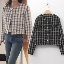 8792 (국내산) 여성 봄 트위드 자켓 세미 정장 캐주얼 간절기
