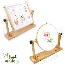 NEW 프리미엄 탁상용 미니 좌식 수틀 프랑스자수 십자수, 혼합색상, 1개