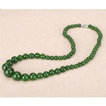 자체제작 원석목걸이 도매 천연 녹색 옥 6-14mm 패션 여성 요가 구슬 목걸이 보석 선물 신제품