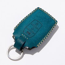 호즈 베리뉴티볼리 스마트키케이스 자동차 소가죽 차키홀더 100%핸드메이드 차키커버 키지갑 키링 선물포장, SS01-골드 마린블루