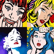 DIY 명화그리기 유화 세트 - 팝아트, B02-헤어리본을 한 소녀