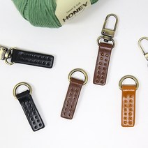 니뜨 가죽자물통여밈장식 (1개) 뜨개실무료도안증정 가죽디링, 블랙