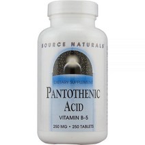 Source Naturals 판토텐산 비타민 B5 250mg 250정