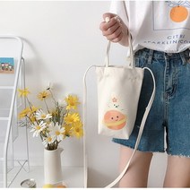 귀여운 동물 물병 가방 주머니 생수병 스트랩 보틀 파우치 어린이집 유아 초등 물통 가방 수저 수저통, 천채곰