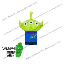 성인레고 중국 레고 커스텀 키링 wm6060 화 토이 스토리 버즈 라이트 이어 우디 제시 애니메이션 벽돌 미니 액션 피규어 선물용 블록 조립, 초록