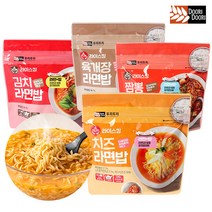 물 붓고 5분~ 간편한 즉석밥! 두리두리 라면밥x4종 세트! 등산 낚시 캠핑, 육개장라면밥 x4개