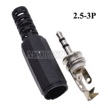 전선연결부품 2.5 3.5mm 오디오 수 플러그 잭 2 3 4 섹션 밸런스 마이크 헤드폰 커넥터 이어폰 소켓, 01 2.5mm 3Pole_03 10 Pcs