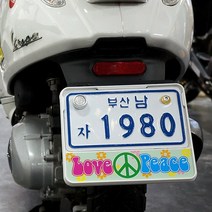 S-one 베스파 슈퍼커브 클래식스쿠터 러브피스 오토바이 번호판가드, 화이트