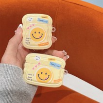 자영이꺼 푸딩 스마일 하트키링 에어팟 물결 케이스, 에어팟 3세대, 1. 푸딩 스마일 하트 키링