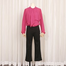 리플랜 프런트 포인 쉬폰 블라우스 프리사이즈