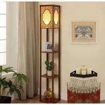 고가구 선반 장스탠드 플로어 램프 인테리어 무드등, 블랙(리모컨 + 서랍 포함)