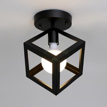 [빛나라닷컴] 큐브 LED 현관 직부 센서등, 블랙 (센서등) + G95 LED 에디슨전구 4W (전구색) 포함
