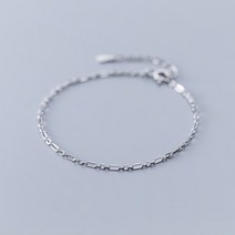 에르모사제이 A023 실버 925 데일리 여자 레이어드 스퀘어 클립 실 은 발찌