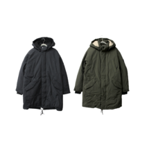 코오롱스포츠 남성 디테처블 필드 다운 하이라인 블랙 다크카키 플리스 후드탈부착 야상 자켓 TLJDW20671 BLK DKH