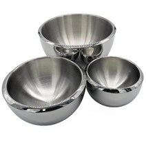 Hudson Contemporary 3피스 다양한 이중벽 스테인리스 스틸 단열 그릇 세트 1.4L(1.5쿼트) 3쿼트 4.7L(5쿼트)