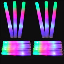 응원봉 야광봉 응원도구 512pcs 글로우 스폰지 스틱 대량 다채로운 led 거품 스틱 글로우 스틱 치어 튜브 rgb led 글로우 파티 용품에 대 한 어두운 빛, 12개