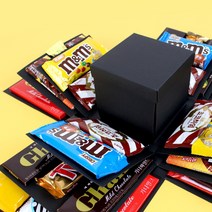 발렌타인데이 서프라이즈 폭발 선물상자 초코렛 과자 상자, 블랙, 01.고정문구