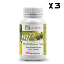 엔젯퓨어헬스 멀티비타민플러스 1500mg 60캡슐, 3개