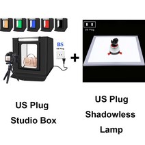 PULUZ 40cm 사진 스튜디오 상자 탁상 촬영 라이트 박스 텐트 사진 소프트 박스 키트 6 색 배경막 텐트 LED 박스 라이트 박스, 협력사, 미국 램프 추가