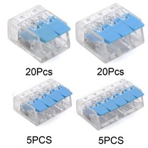 (30 & 50 개) 레버 너트-3 새 스타일 콤팩트 연결 커넥터 빠른 해제 와이어 AWG 24-12, 221BLUESET_50 Pieces