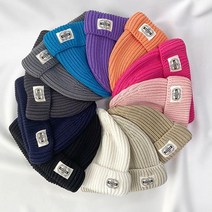 12컬러 커플아이템 봄 라벨 와치 비니 보드 스키 힙한스타일 OOTD 스트릿패션 대학생 겨울모자