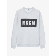 공식 MSGM 여성 MSGM 여성 MSGM 박스 로고 스웻 스웨트 셔츠 맨투맨 그레이 그레이