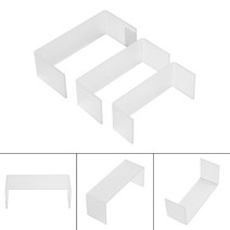 디귿자선반 디귿자선반정리대 ㄷ자선반 선반대형 3 개대 3mm 아크릴 디스플레이 스탠드 u 자형 플렉시 유리 카운터 보석 수제 모델 랙 스토리지 U Shape Display, 하얀색