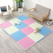 로마팸 애견 층간소음 강아지 퍼즐 매트 60*60 두께2cm 4p, 아이보리