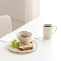 르난세 휘게 브런치 세트 3p, 머그1P+대접1P+플레이팅접시1P, 크림