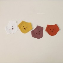 곰돌이 스카프빕 국내제작 턱받이 침받이 아기턱받이 유아턱받이 -색상4종, 옐로우
