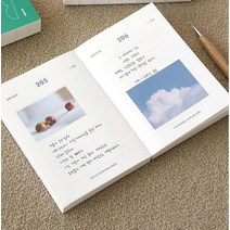 인디고 기본 365 다이어리 만년형 성인 일기장 어른 감사일기 데일리 1년 일년 노트형 만년 다이어리, 블루