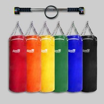 스칸다 가정용 어린이 복싱 샌드백 6컬러 설치 세트 특별기획C, 샌드백 노랑+문틀철봉+V벨트+백글러브화이트+핸드랩화이트