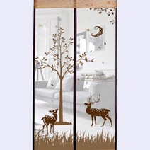 아트도어 사슴 문 모기장 100X210CM 브라운 현관문방충망 현관롤방충망