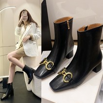 마틴 하이힐 여성 버클 부티 우아한 발목 세련된 부츠 스타일리시한 패션 선물 키높이 명품 워커 레트로