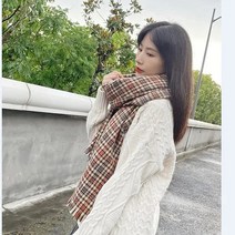 루오코 여성 가을 겨울 레트로 캐시미어 스카프 목도리