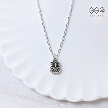 364days 925실버 통통 엔틱 부엉이목걸이 사업운 행운 재물운 목걸이 남녀공용 커플 목걸이길이 선택가능