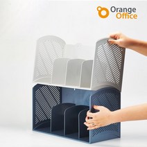 오렌지오피스 층층이 심플 책꽂이 3칸 4칸 책상 사무실 공부방 서재 정리 수납, 라이트블루
