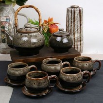 [인기템100]천목호피무늬 5인 주기 다기세트(대나무고리다관) _ 634235EA, 쿠팡이후상 본상품선택