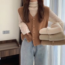 쀼팩토리 니트 단추 데일리 가디건