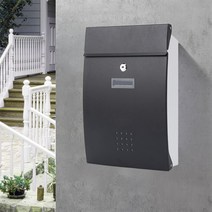 JINGHENG 방수 벽걸이 우편함 전원 단독주택 펜션 풀빌라 야외 인테리어 우체통, 브라운