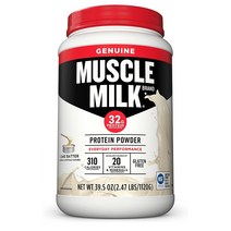 머슬 밀크 프로틴 파우더 1.12kg 케이크 배터 Muscle Milk Genuine Protein Powder Cake Batter 32g
