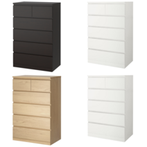 이케아 MALM 말름 6칸서랍장 80x123 cm 서랍장, 화이트 403.546.45
