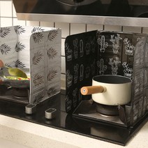 기름막이 알루미늄 가스렌지가림막 기름튐방지가드 가스레인지덮개, 스텐집게