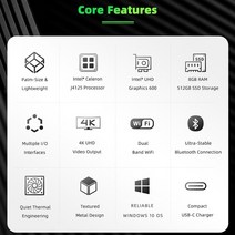 소형PC 미니PC 산업용미니PC M1T-4K 윈도우 11 미니 PC 박스 인텔 셀러론 J4125 DDR4 8GB 256GB SSD 와이, 03 EU, 02 8GB 256GB