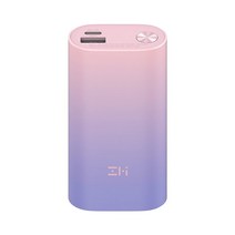 ZMI 소형 파워 뱅크 QB818 양방향 고속 충전 대용량 지원 저전류 충전 최대 30 W 10000mAh, 02 Pink
