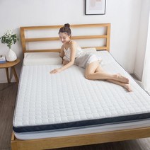 슈퍼싱글 토퍼 매트리스 자취생 원룸용 허리디스크 허리에좋은 단단한, 블루/화이트5cm