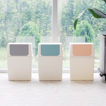 MK 적층형 와이드 푸쉬 분리수거 휴지통 30L, 블루